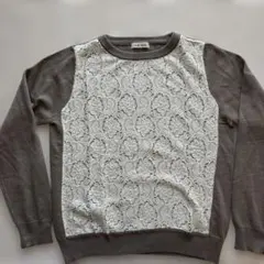and myera レースパターン 長袖ニットセーター