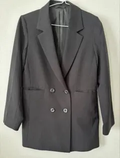 【美品】ダブルブレストテーラードジャケット　GU ブラック　Sサイズ