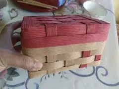 カラフルな小物入れ 赤とオレンジ　クラフトワーク