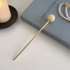 玉かんざし　丸いかんざし　和洋装髪飾り　和洋風かんざし　可愛い簪　白系マーブル