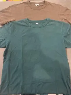 UNIQLO 半袖Tシャツ　グリーン　ブラウン　2枚セット