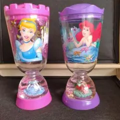 ディズニー　シンデレラ ＆アリエル　タンブラー２個セット　フローティング人形入り