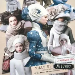 コラージュシート　冬C女性　人物　ファッション　ジャンクジャーナル素材　紙もの