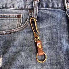 ベルトフック キーフック キーリング キーホルダー レザー カラビナ 古着