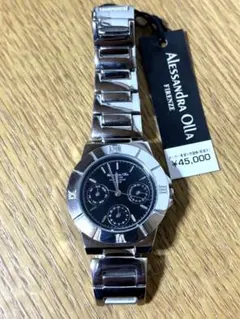 ［稼働品］Alessandra Olla レディース クオーツ 腕時計 ブラック