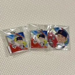 侍ジャパン　古賀悠斗　源田壮亮　隅田知一郎　キーホルダー缶バッジ　西武ライオンズ