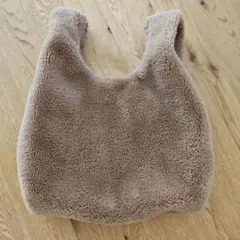 茶系 フリースニットバッグ