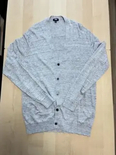 UNIQLユニクロ カーディガン 麻混リネンブレンド グレー XLのサムネイル