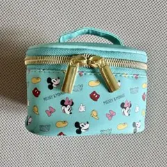 ディズニー ミニバニティポーチ ミニポーチ 水色 / ミッキー ミニー