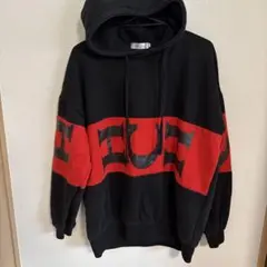 Chu Xin フード付きパーカー 黒/赤