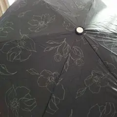 黒花柄　 折りたたみ傘 　晴雨兼用　50センチ
