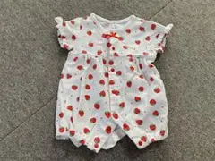 いちご柄ロンパース 50〜60cm