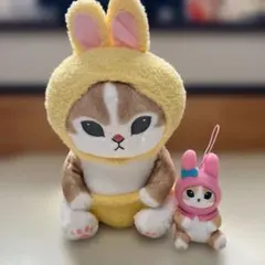 【mofusand】うさぎにゃんBIGぬいぐるみ&サンリオコラボのマスコット