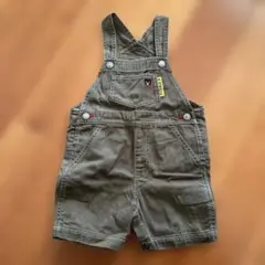 DOUBLE Bクマ刺繍オリーブグリーンサロペット 90cm