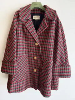 GUCCI グッチ ロングコート 千鳥格子柄 ウール イタリア製 - メルカリ