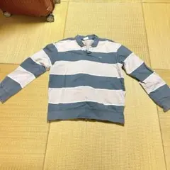 【OBEY】超美品　OBEY オベイ　ボーダー 長袖ポロシャツ　ピンクグレーのサムネイル