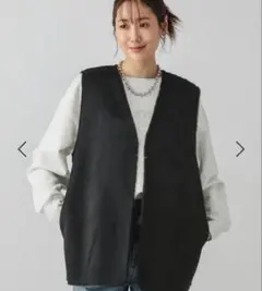 【GLOBAL WORKグローバルワーク】　リバーシブルフェイクムートンジレ