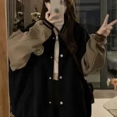 【新品/XXL】オーバーサイズ スタジャン ジャケット ブルゾン 韓国系