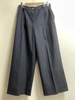 GU beautiful peopleネイビー ストライプ ワイドパンツ