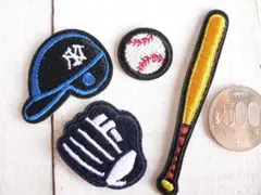 【即購入OK】4点Dセット　野球　ベースボール　アイロンワッペン　スポーツ