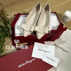 Ferragamo スニーカー 8 25cm ヴィラ リボン ピンク レザー - メルカリ