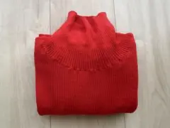 ENFOLD レッド タートルネック リブニット