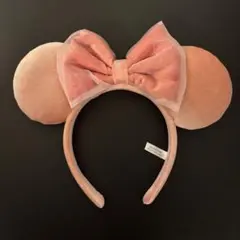 ディズニー ミニーマウス カチューシャ ピンク ベルベット