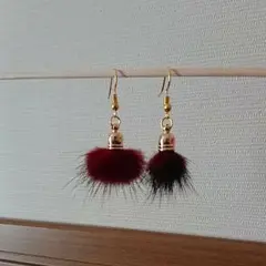 ミンクファー イヤリング ピアス