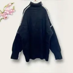 DION ディオン/ゆるダボ/セーター/トップス/ニット/長袖/ハイゲージ/黒