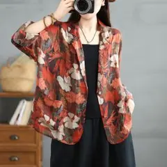 超人気商品 春秋物 プリント テーラードジャケット 高級感 アウター ゆったり