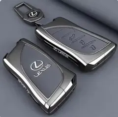 【新品】Lexus レクサスキーケース　メタル&レザー　グレー　高級感のサムネイル