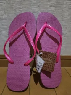 Havaianas ピンク ビーチサンダル スリム37-38サイズ