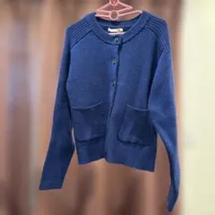 ネイビー ニットカーディガン