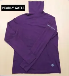 パーリーゲイツ タートルネック ニット セーター 紫 ゴルフウェア2