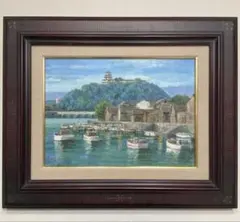 [New] Painting, framed, oil painting, by Makoto Takei, Karatsu, castle, F4 size, fine art, interior decoration