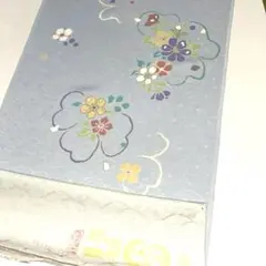 正絹京友禅染着尺反物　青鼠系地花柄　絹100%