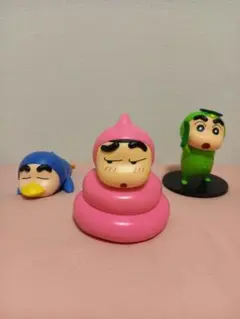 【クレヨンしんちゃん フィギュア 3体】開封済み　2個箱アリ