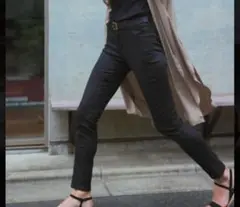 lip make jeans スキニーパンツ　黒　色褪せ加工　ビンテージ　古着