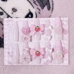 ネイルチップ 量産型 いちご 現品