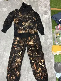 スプレー染め パーカーとパンツセット