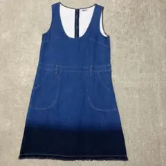 Jocomomola ワンピース　ストレッチデニム　サイズ40 ブルー　フリンジ