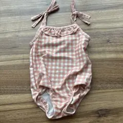 ベビー水着 女の子 95cm チェック柄