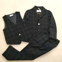 【美品】ARCH&LINE フォーマル　スーツ　 115 チェック スリーピース