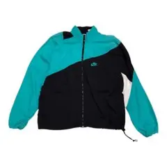 90s ナイキ　ビンテージナイロンジャケット マルチカラー 刺繍ロゴ　XL