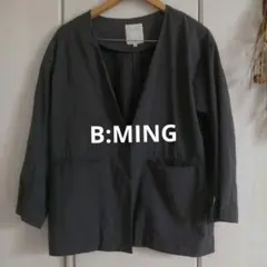 B:MING ノーカラーナイロンジャケット サマージャケット　S〜Ｍサイズのサムネイル