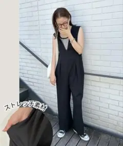 しまむら MARIE サロペット ブラック Мサイズ