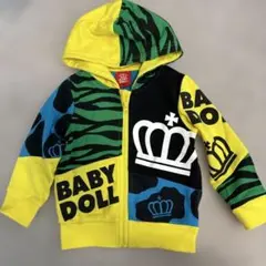 BABYDOLL カラフルジップアップパーカー　動物柄　80