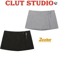 CLUT STUDIO Pinstripe スカートパンツ brack シズ二
