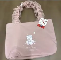 新品 ハローキティ チュールハンドル トートバッグ ピンク 산리오