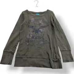 アンナケリー　プリント長袖トレーナー　スウェット　カジュアル　トップスa2292